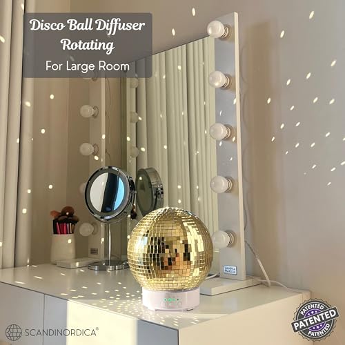 Disco Ball Diffuser Rotating - 300 ML Mirror Ball Oil Diffuser, Essential Oils Diffusers for Home