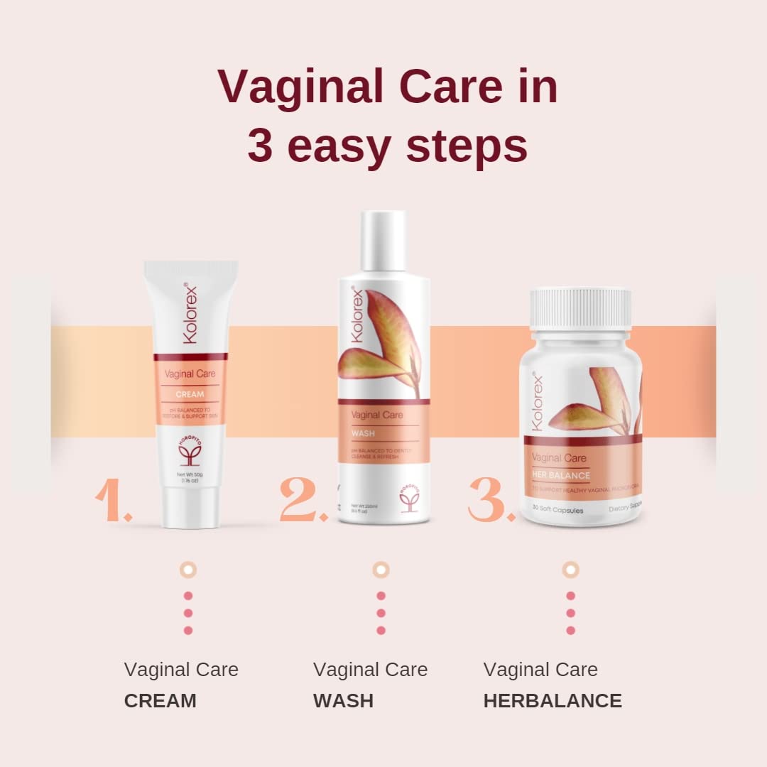 Kolorex® Vaginal CareCream, Natural Herbs soothes Intimate Areas, Replenish Sensitive Skin.