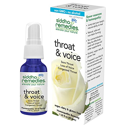 Siddha Remedies Throat & Voice Homeopathic Oral Spray for Sore, Strained Throat | Helpful