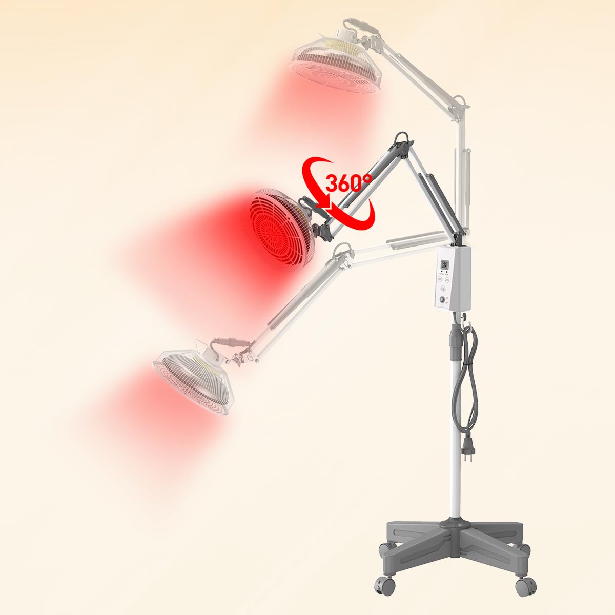 TDP and Infrared Red Light Therapy with Base, 2 in 1 Infrared Heat Lamp Device with 275W Bulb