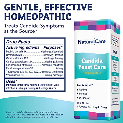 NaturalCare Candida Yeast Care Drops, Homeopathic Treatment Temporarily Relieves Symptoms