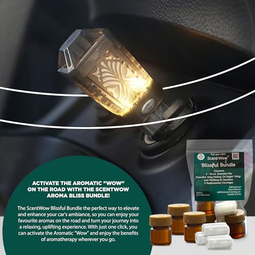 ScentWow® Aromatherapy Car Diffuser Refill Essential Oil Bundle with Three Refill Pads and 10ml Bottles