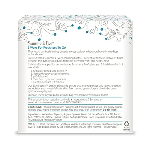 Summer's Eve Cleansing Wipes, Sunset Oasis, 16 count