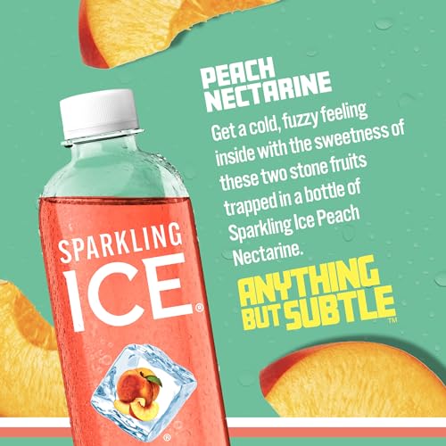 Sparkling Ice, Peach Nectarine Sparkling Water, Zero Sugar Flavored Water, with Vitamins