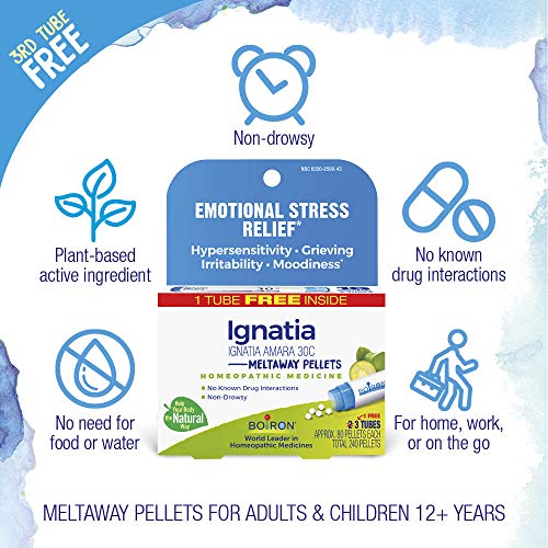 Boiron Ignatia Amara 30C Homeopathic Medicine for Relief from Emotional Stress, Hypersensitivity