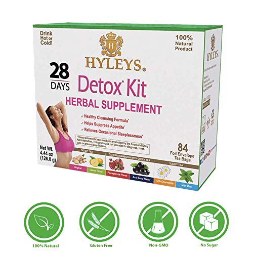Hyleys Detox Tea for Cleanse - 28 Day Kit - 84 Tea Bags - Gift Gift For Mom For Mom
