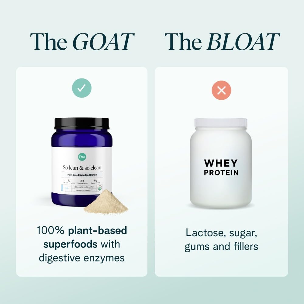 Ora Organic Protein Powder - 21g Plant-Based Protein for Women and Men Pre-Workout