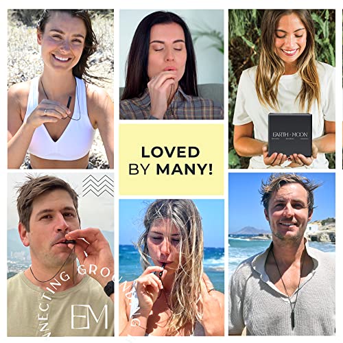 Mindful Breathing Necklace for Anxiety Stress Relief - Earth and Moon Stainless Steel Anxiety