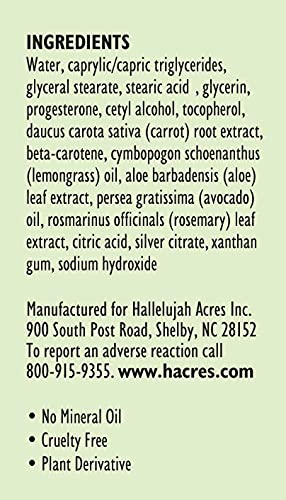 Hallelujah Diet – Balanced Woman Moisturizing Body Cream, Natural Progesterone Cream For Women