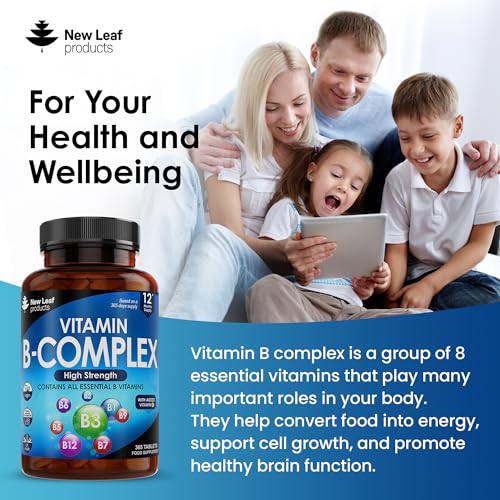 Vitamin B Complex - 365 Small Tablets (One Year Supply) High Strength All 8 B Vitamins