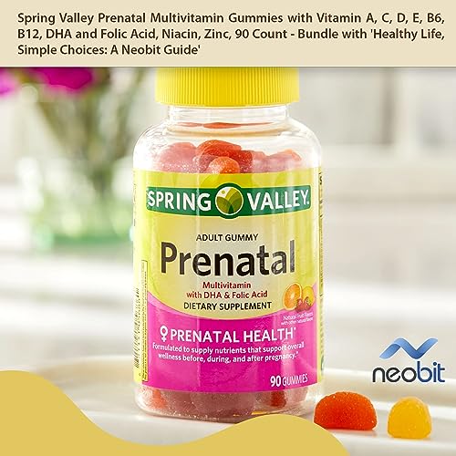 Spring Valley Prenatal Multivitamin Gummies with Vitamin A, C, D, E, B6, B12, DHA and Folic Acid