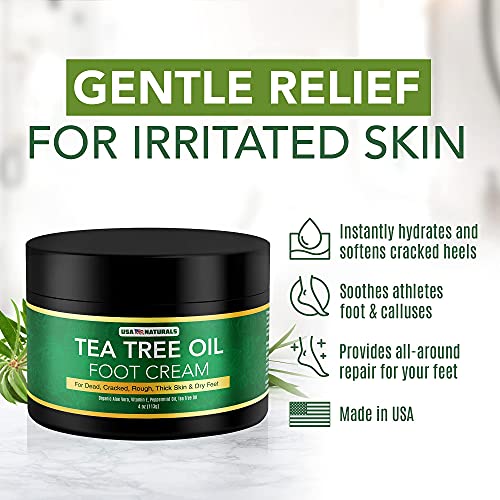 Tea Tree Oil Foot Cream For Dry Cracked Heels Repair - Natural Foot Cream For Dry Cracke