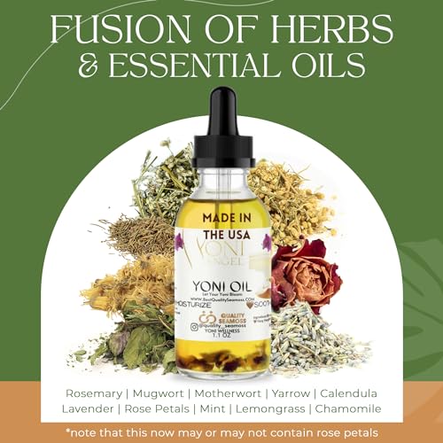 Natural Yoni Oil, Mint Fresh Feminine Care Oil, Reduces Odor, Restores pH Balance, All Natural, Herbal Yoni