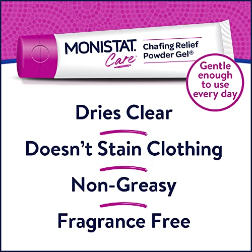 Monistat Chafing Relief Powder Gel, Anti-Chafe Protection, Fragrance Free Chafing Gel, 1.5 Oz, 1 Pack