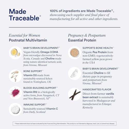 Ritual Postnatal Multivitamin and Protein Duo with Postnatal Vitamins and Organic Vanilla Protein Powder 20g
