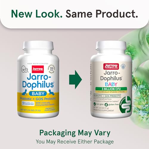 Jarrow Formulas Baby’s Jarro-Dophilus + GOS Supplement - 3 Billion CFU Per Serving - Multi-Strain