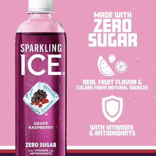 Sparkling Ice, Grape Raspberry Sparkling Water, Zero Sugar Flavored Water, with Vitamins