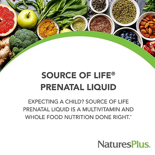 NaturesPlus Source of Life Prenatal Liquid, Tropical Fruit - 30 fl oz - Multivitamin