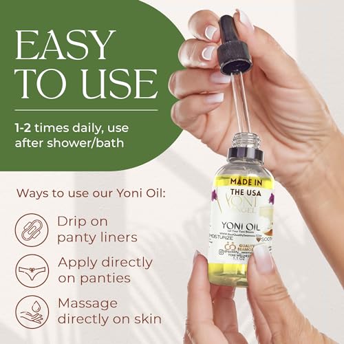 Natural Yoni Oil, Mint Fresh Feminine Care Oil, Reduces Odor, Restores pH Balance, All Natural, Herbal Yoni