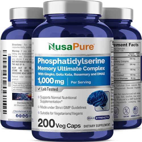 NusaPure Phosphatidylserine Memory Ultimate Complex 1000mg 200 Vegetarian Caps