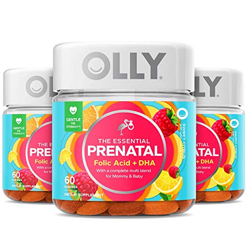 Olly Prenatal Multivitamin Gummy, Folic Acid, Vitamin D, Omega DHA, Chewable Supplement