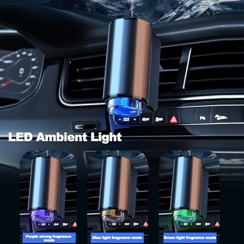 VEAREAR Smart Car Air Freshener Diffuser, Car Essential Oil Diffuser with 3 Adjustable Intensity Modes