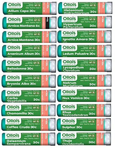 OLLOIS Homeopathy 20-Remedy Starter Kit (Organic & Lactose-Free