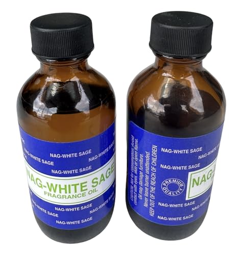 Premium Fragrance Oil 2 Bottles Nag-Musk or Nag-White Sage, 2 Ounces Each in a Glass Bottle