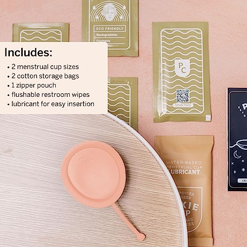 Pixie Cup 2 Menstrual Discs - Most Comfortable Reusable Period Discs - Removable Stem