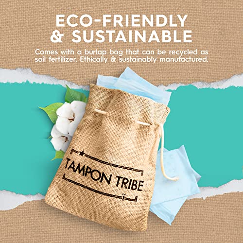 Tampon Tribe - Organic Cotton Pads with Wings for Women, Chemical-Free Breathable Sanitary Pads