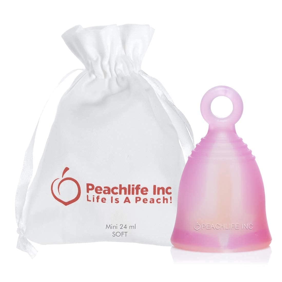 Peachlife Boric Acid Suppositories and Small Soft Menstrual Cup with Ring Pull