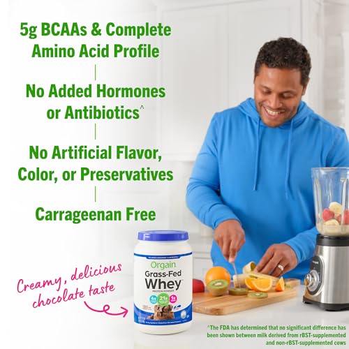 Orgain Whey Protein Powder, Creamy Chocolate Fudge - 21g Grass Fed Dairy Protein