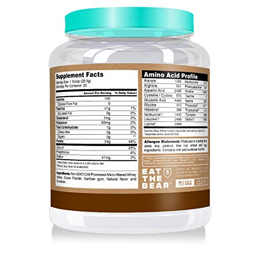 Eat the Bear Whey Protein Isolate Protein Powder 2 lbs (Chocolate)