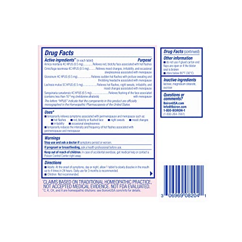 Boiron Cyclease Menopause Relief Tablets, White, 60 Count