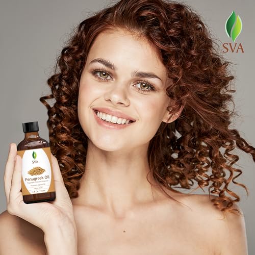 SVA Fenugreek Oil 4oz (118ml) Premium Carrier Oil with Dropper for Hair Care, Hair Oiling, Scalp Massage