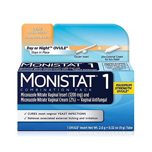 Monistat 1 Day Yeast Infection Treatment for Women, 1 Miconazole Ovule Insert & External Monistat Anti-Itch