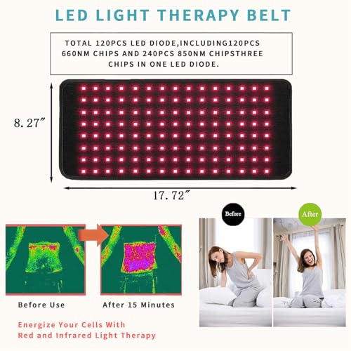 RJOYBAO Red Light Therapy Infrared Light Therapy Belt for Body,Red Light Therapy lamp