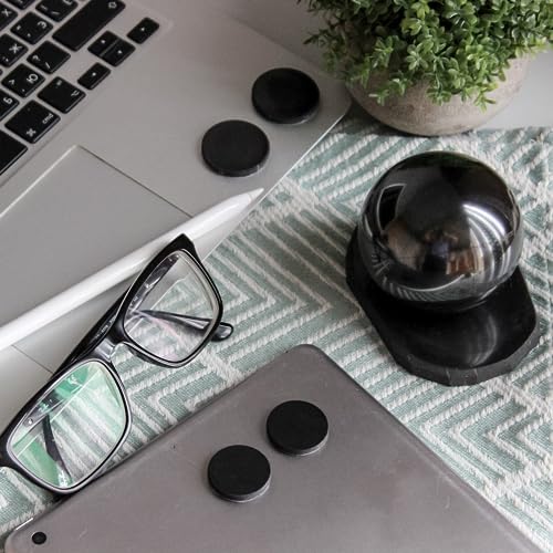 KarelianMasters Shungite Stone Stickers - Natural Stone Adhesive Plates for Phones (Set of 3 Plates)