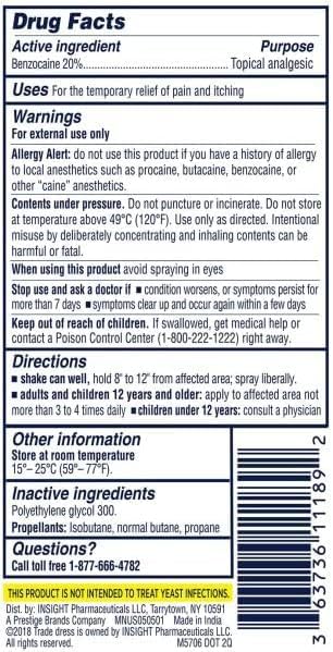 Monistat Instant Itch Relief Spray for Women, Maximum Strength Feminine Itch Care, 2 oz (Pack of 2)