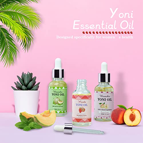 Yoni Oil for Women Set Of 3, 100% Natural Feminine Oil Intimate Deodorant for Women, Eliminates Odor