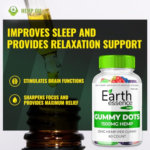 (2 Pack) Earth Essence Gummies, Earth Essence Gummy Dots, Earth Essence Hemp Gummies Supplement