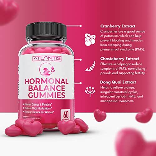 Hormonal Balance For Women & PMS Relief Gummies - Alleviates Cramps, Bloating, Mood Swings