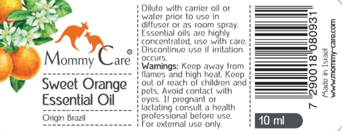 mommy care Sweet Orange Essential Oil for Aromatherapy 0.338 fl oz Brazil Origin