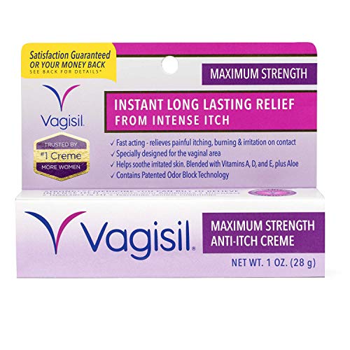 Vagisil Maximum Strength Feminine Anti-Itch Cream with Benzocaine for Women, Helps Relieve Yeast
