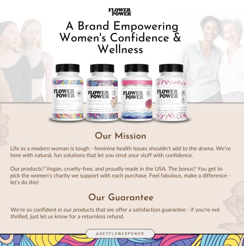 Flower Power 'Divine Vagine' Blend - 30 ct for Balance Urinary Tract Infection, V Health Support for Women