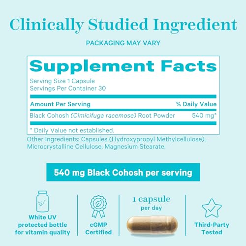 Pink Stork Black Cohosh Supplements for Women - Perimenopause & Menopause Support