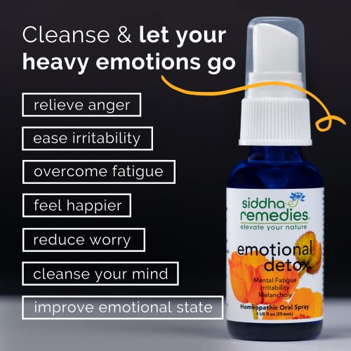 Siddha Remedies Emotional Detox Homeopathic Oral Spray for Melancholy, Irritability