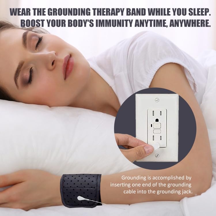 WAUZOBLE Grounding Wrist Strap, Ground Strap with 15 Ft Grounding Cord, Grounding Therapy Band