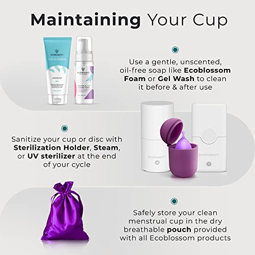 CareCup Menstrual Cups - Set of 2 Reusable Period Cups - Premium Design with Soft