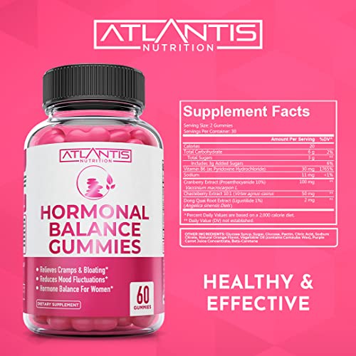 Hormonal Balance For Women & PMS Relief Gummies - Alleviates Cramps, Bloating, Mood Swings